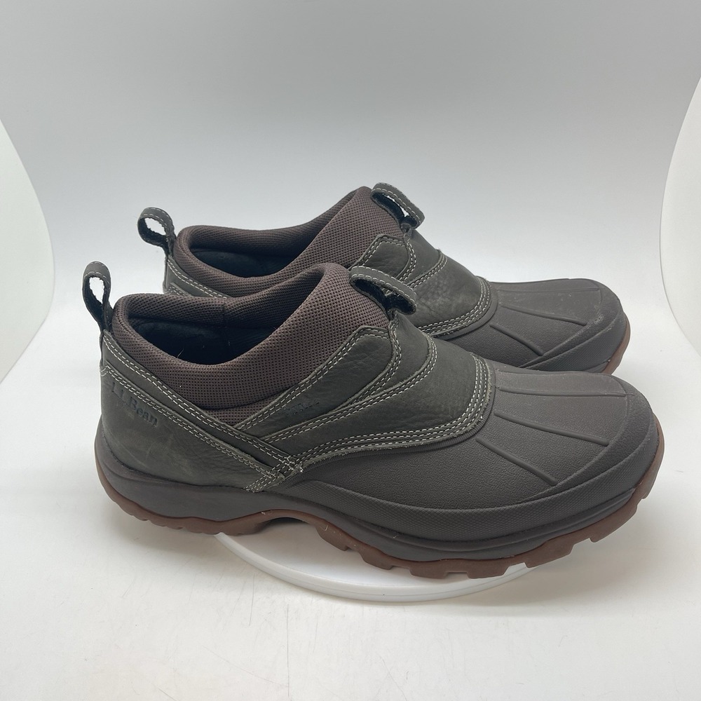 LL Bean Storm Chaser Tek 2.5 Mens 13M Brown Slip On Rubber Low Duck Boots 507173